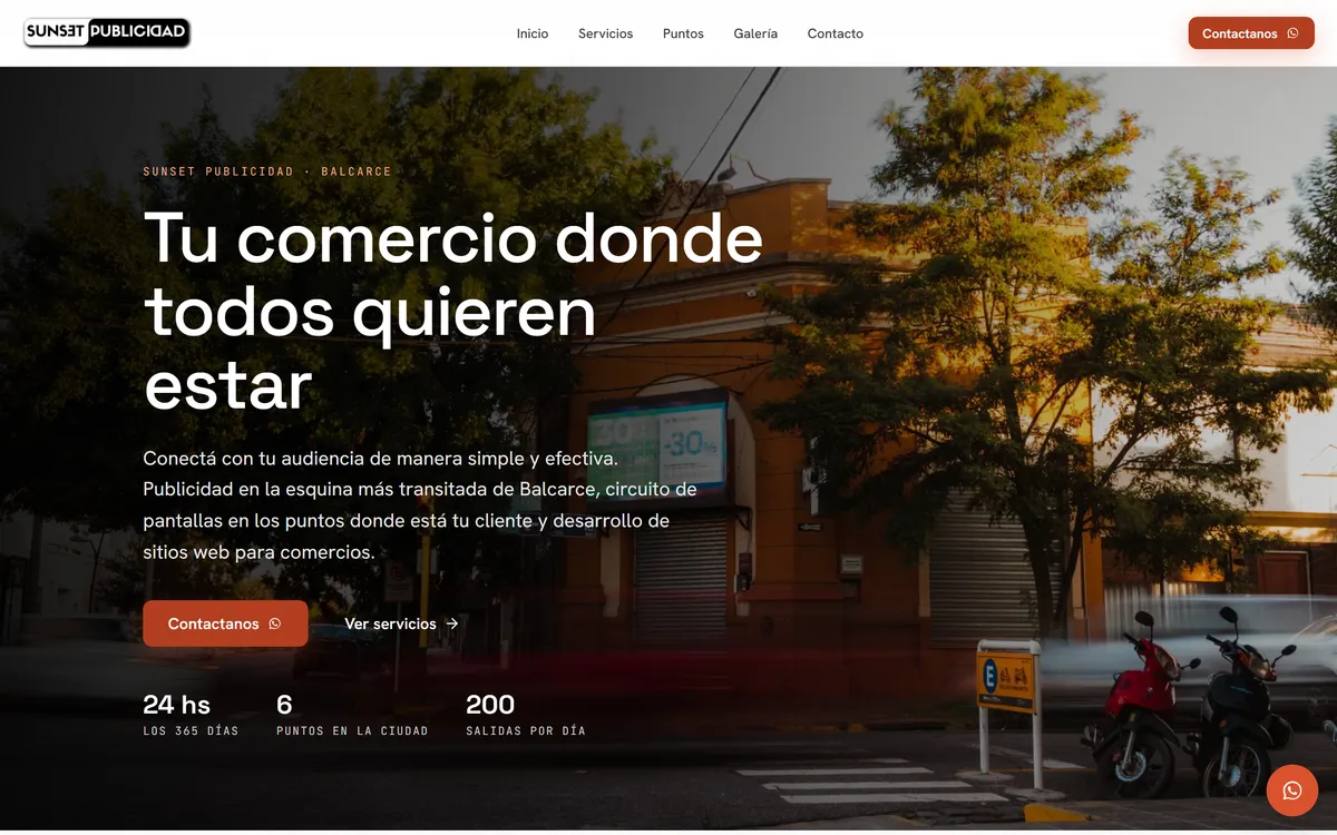 Captura de Sunset Publicidad